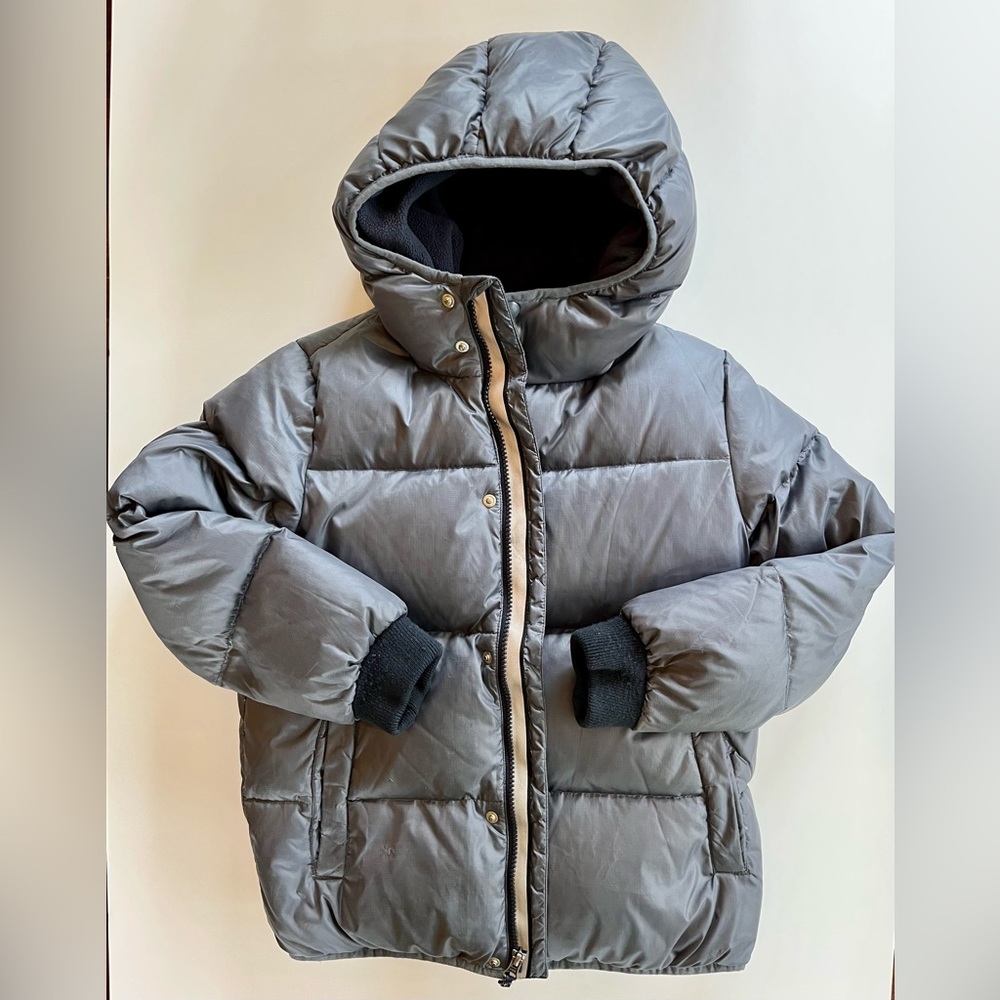 JCREW CREWCUTS gray marshmallow down filled puffer jacket boys size 8